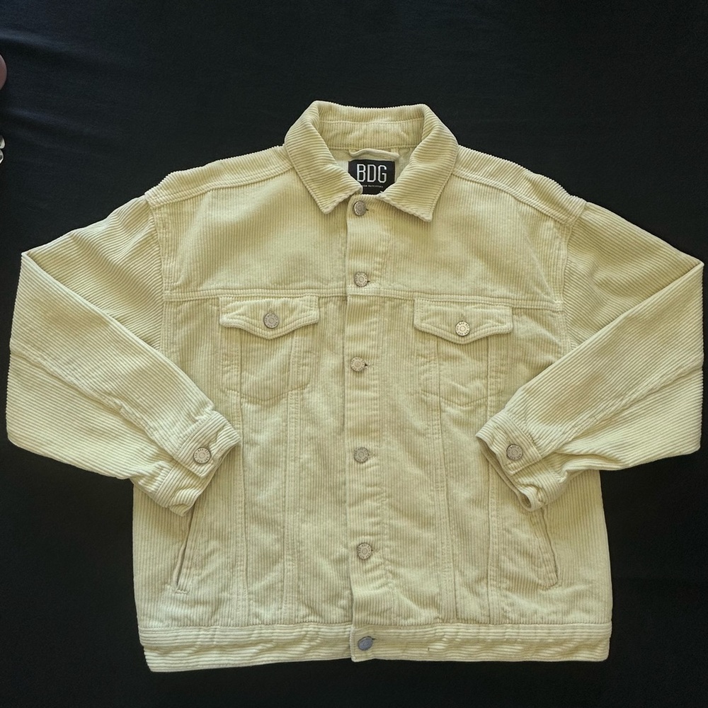 BDG Medium Trucker Jacket Button Up Collared Pale… - image 6